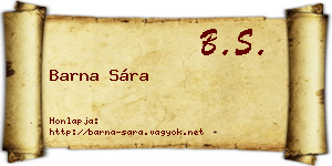 Barna Sára névjegykártya