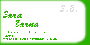 sara barna business card