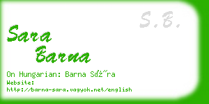 sara barna business card